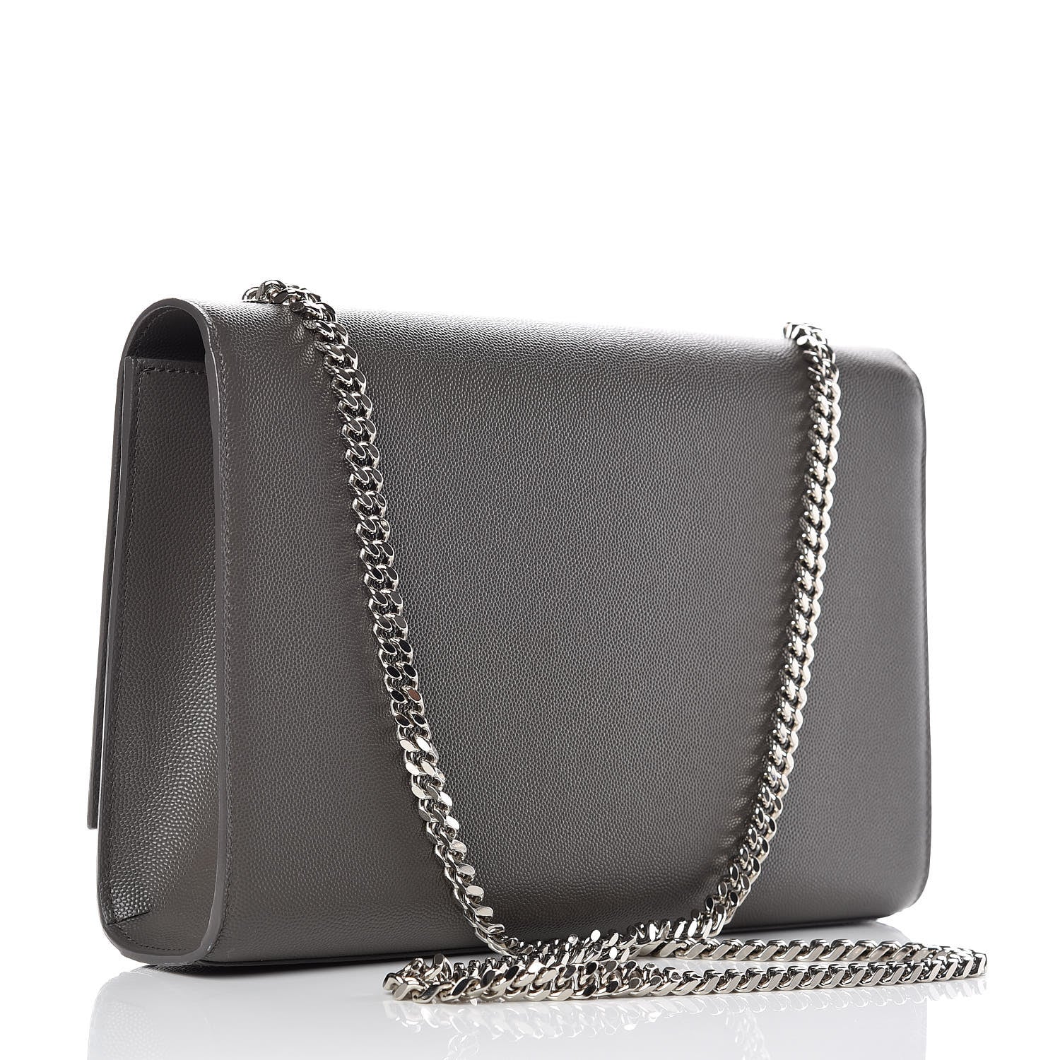 Saint Laurent Grain De Poudre Large Classic Monogram Kate Satchel Earth 3 of 10