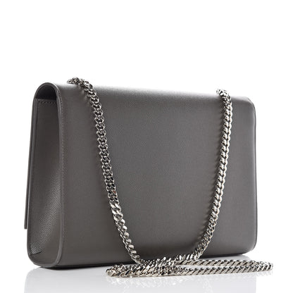 Saint Laurent Grain De Poudre Large Classic Monogram Kate Satchel Earth 3 of 10