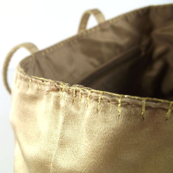 Satin Evening Bag Bronze
