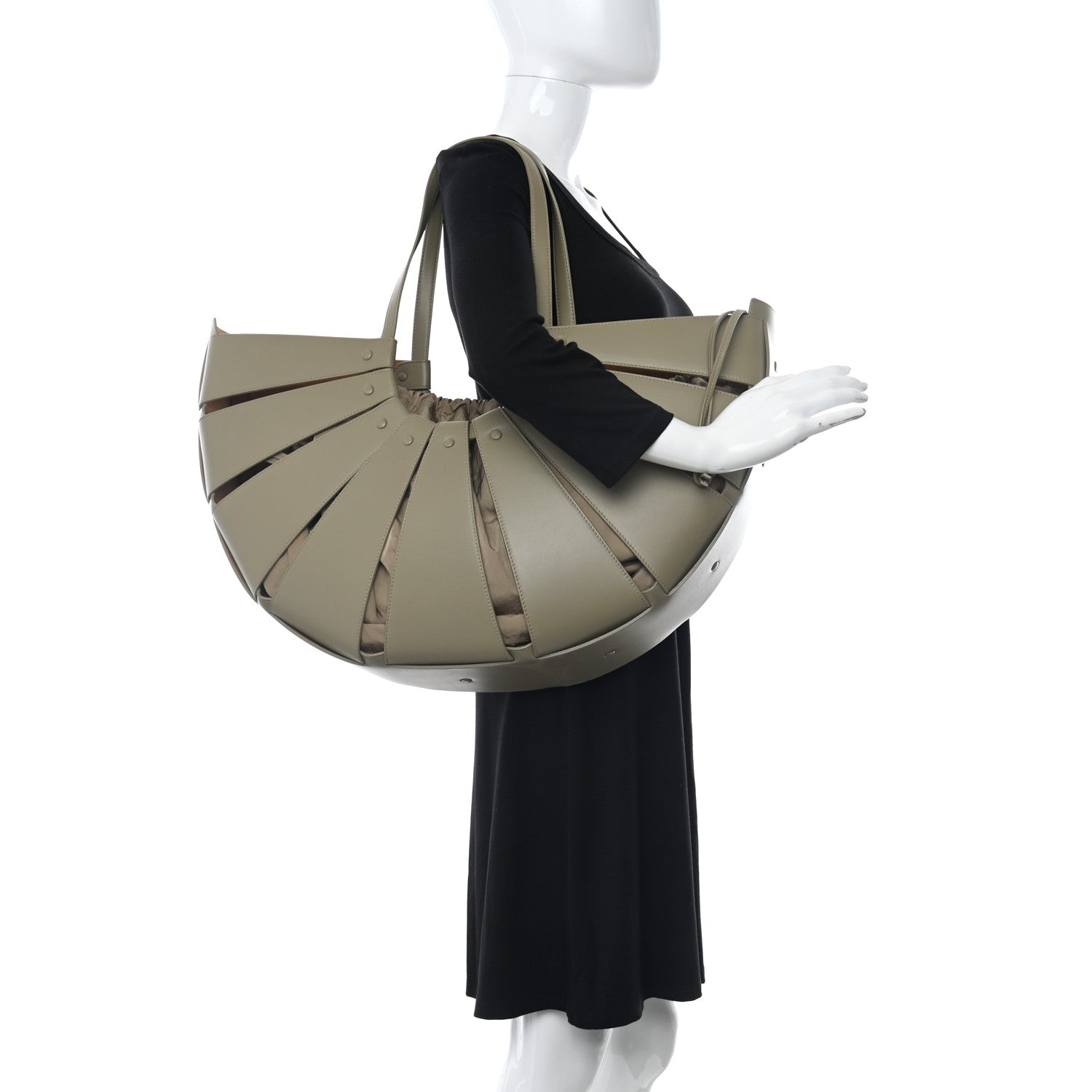 Bottega Veneta French Calfskin Large Shell Bag Taupe 2 of 11