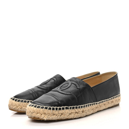 Chanel Lambskin CC Espadrilles 39 Black 3 of 8