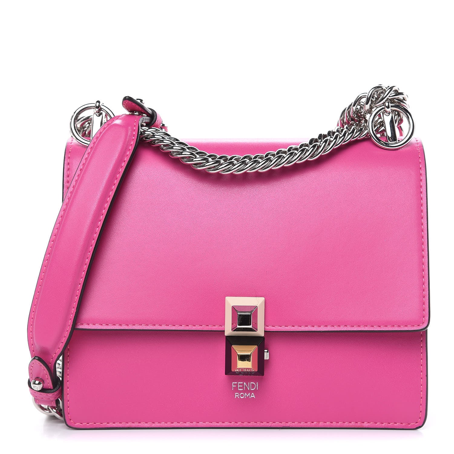 Fendi Vitello Liberty Studded Small Kan I Shoulder Bag Geranio Multicolor 1 of 11