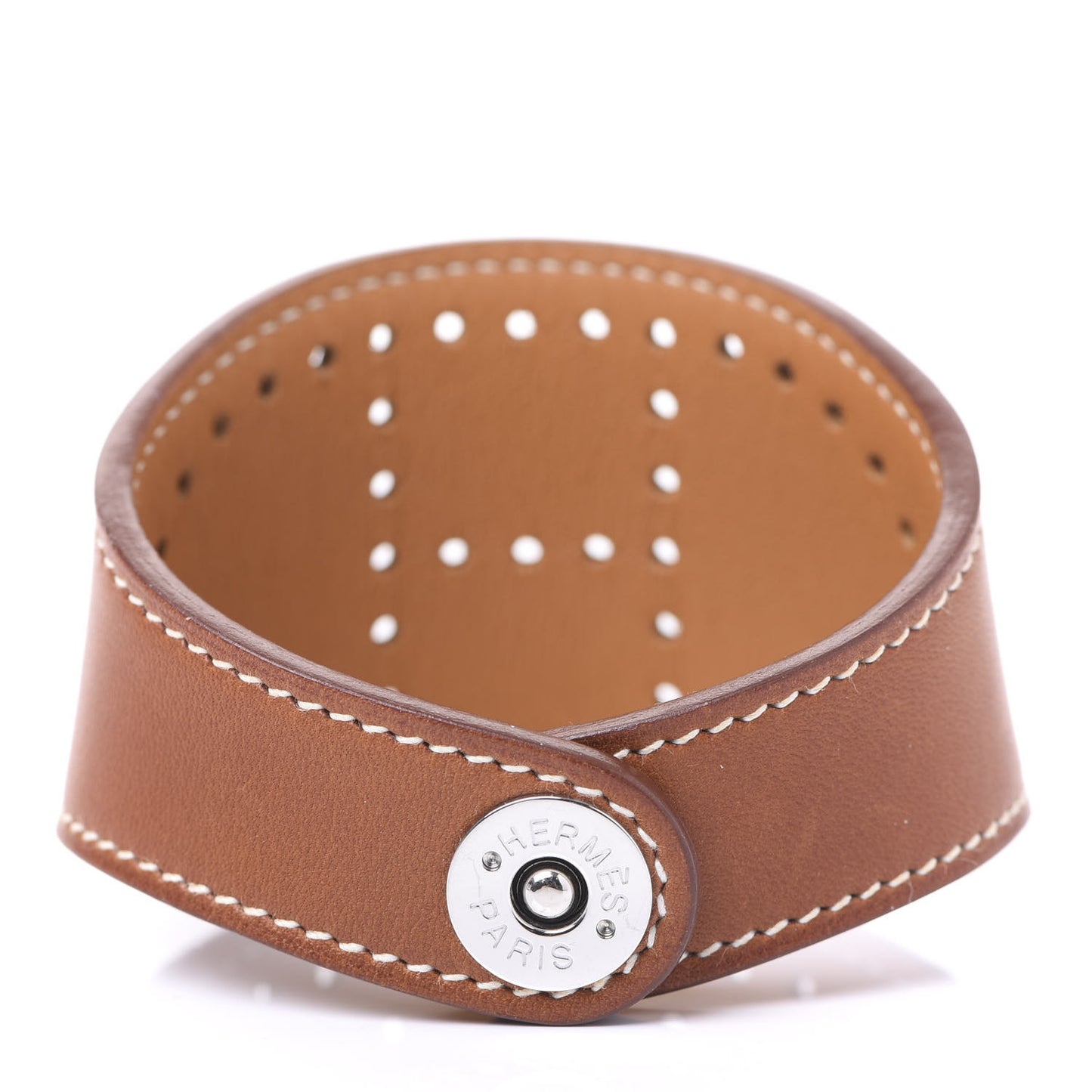 Barenia Perforated H Bracelet Fauve