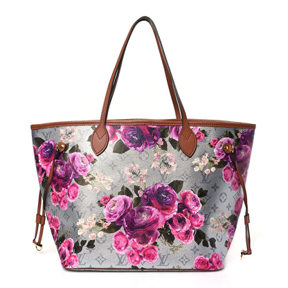 Louis Vuitton Metallic Monogram LV Garden Neverfull MM Silver 1 of 8