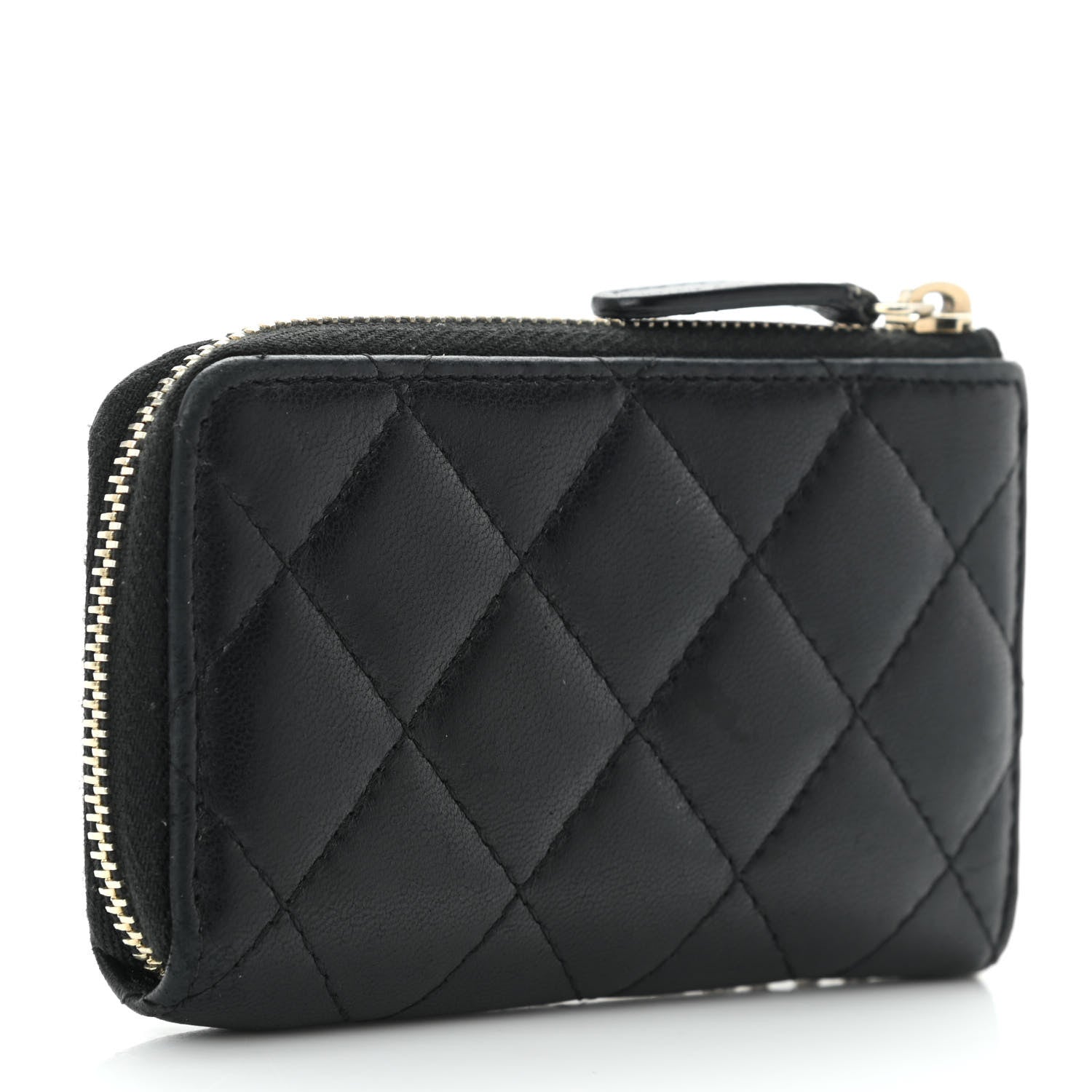 Chanel Lambskin Quilted Key Holder Case Black 3 of 11