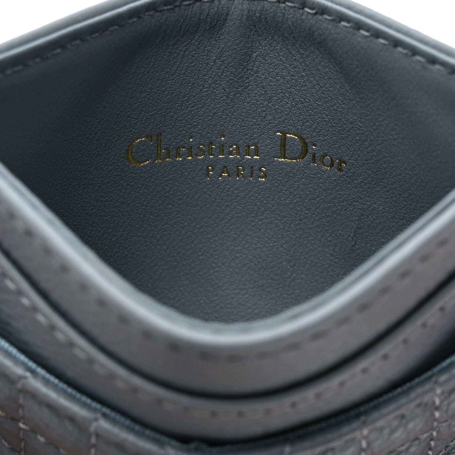 Christian Dior Supple Calfskin Cannage Caro Five-Slot Card Holder Cloud Blue 6 of 8