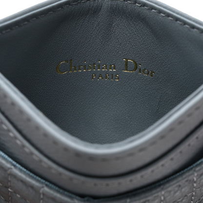 Christian Dior Supple Calfskin Cannage Caro Five-Slot Card Holder Cloud Blue 6 of 8