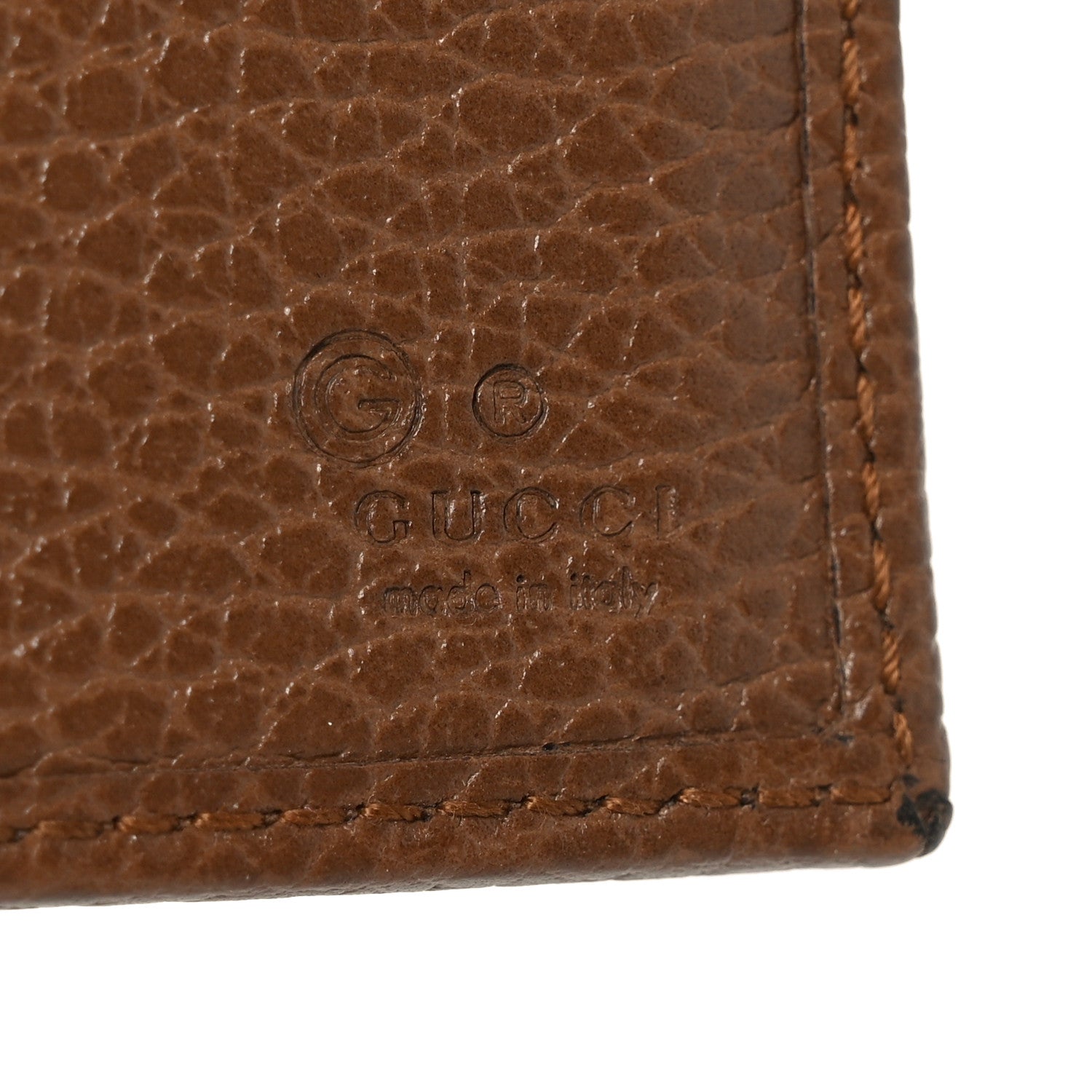 Gucci Monogram Dollar Calfskin Continental Flap Wallet Beige Ebony Tabacco 6 of 9