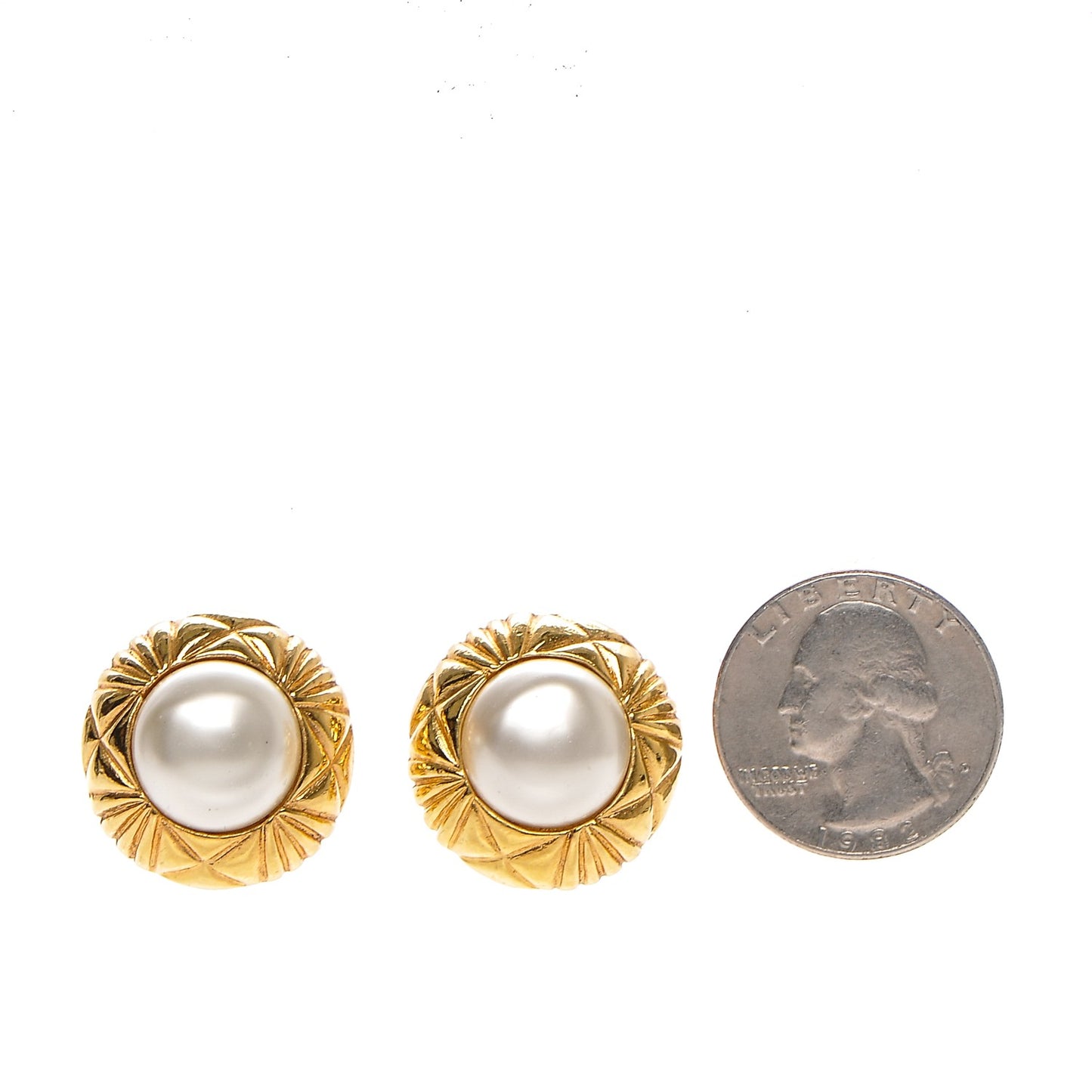 Pearl Clip On Earrings Gold
