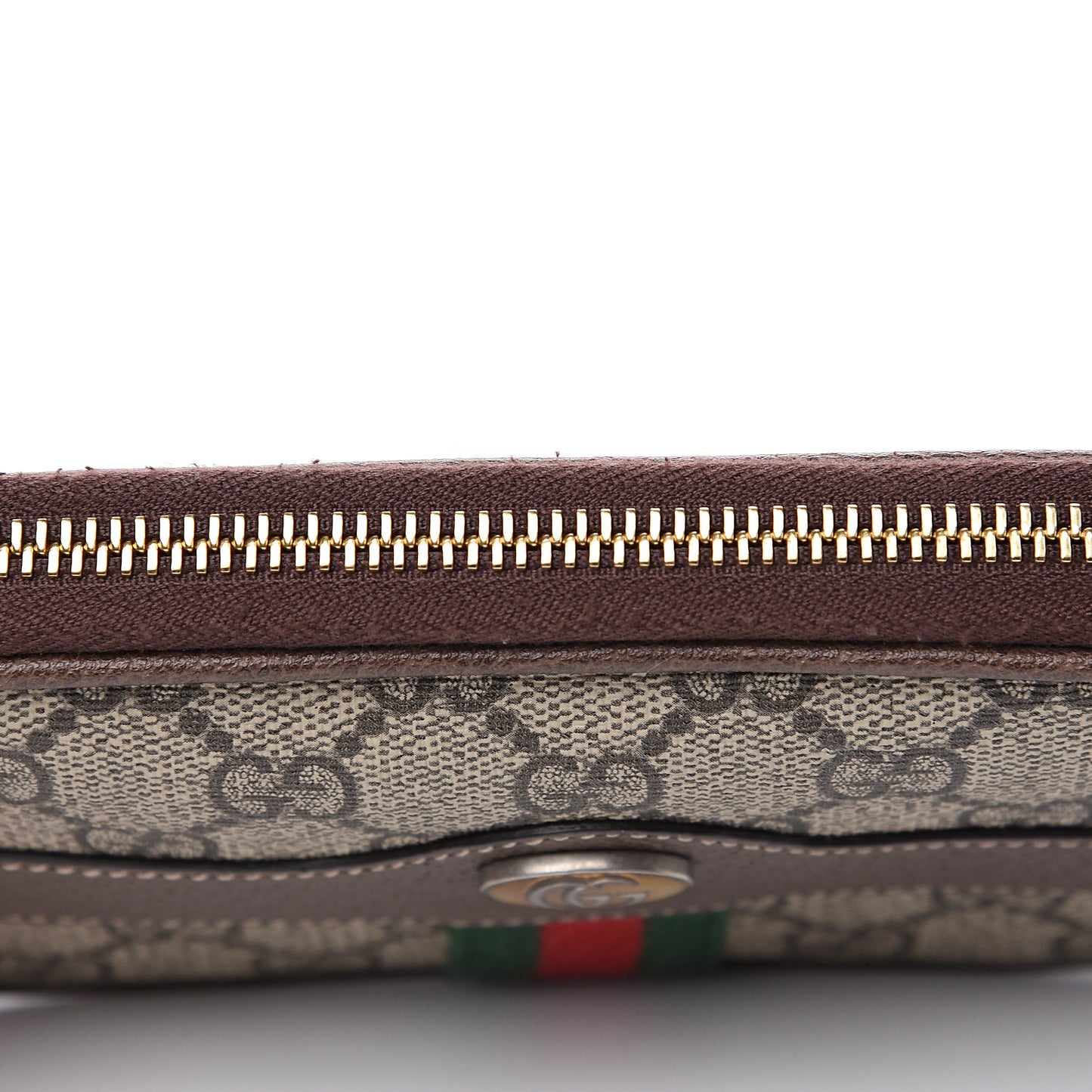 GG Supreme Monogram Ophidia Phone Case Wristlet Brown