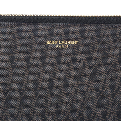 Saint Laurent Toile Monogram Classic Zip Around Wallet Black 8 of 9