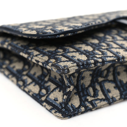 Christian Dior Oblique Saddle Chain Pouch Blue 9 of 10