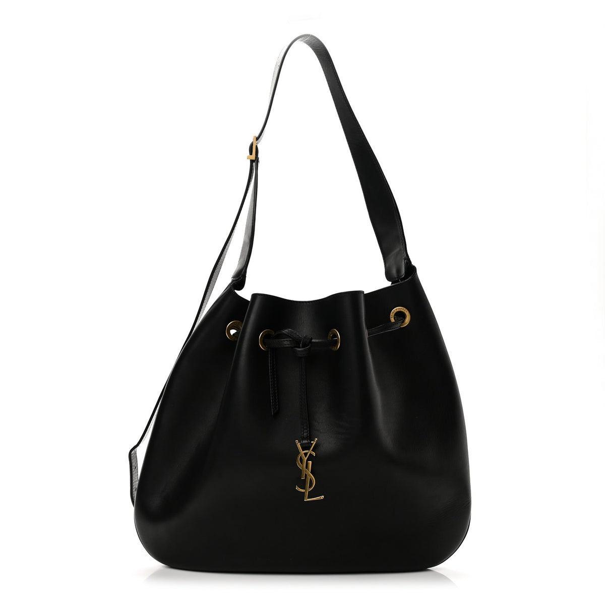 Saint Laurent Calfskin Medium Paris VII Flat Hobo Black 1 of 14