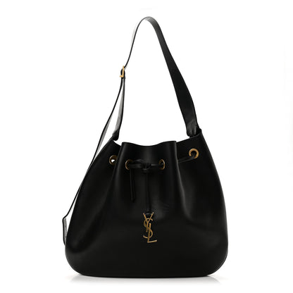 Saint Laurent Calfskin Medium Paris VII Flat Hobo Black 1 of 14