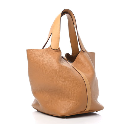Hermes Taurillon Clemence Swift Picotin Lock 26 GM Caramel 3 of 9
