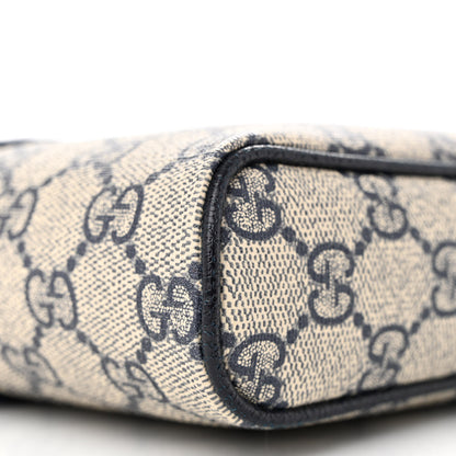 Gucci GG Supreme Monogram Textured Dollar Calfskin Web Small Ophidia Messenger Bag Beige Blue 6 of 12
