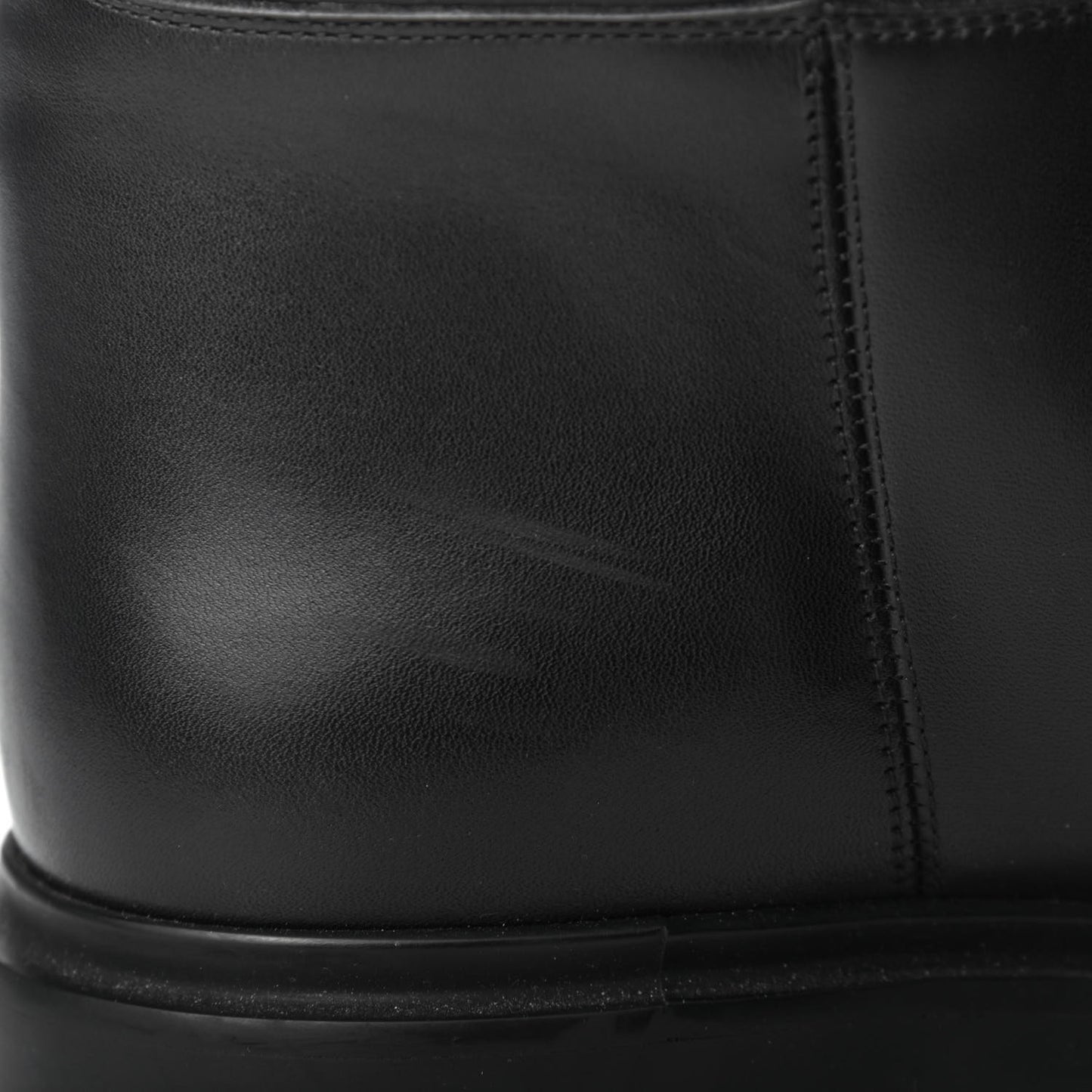 Calfskin Variation Monochromatic Boots 39.5 Black