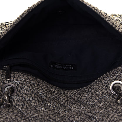 Chanel Crystal Tweed Quilted Medium Single Flap Black 4 of 11