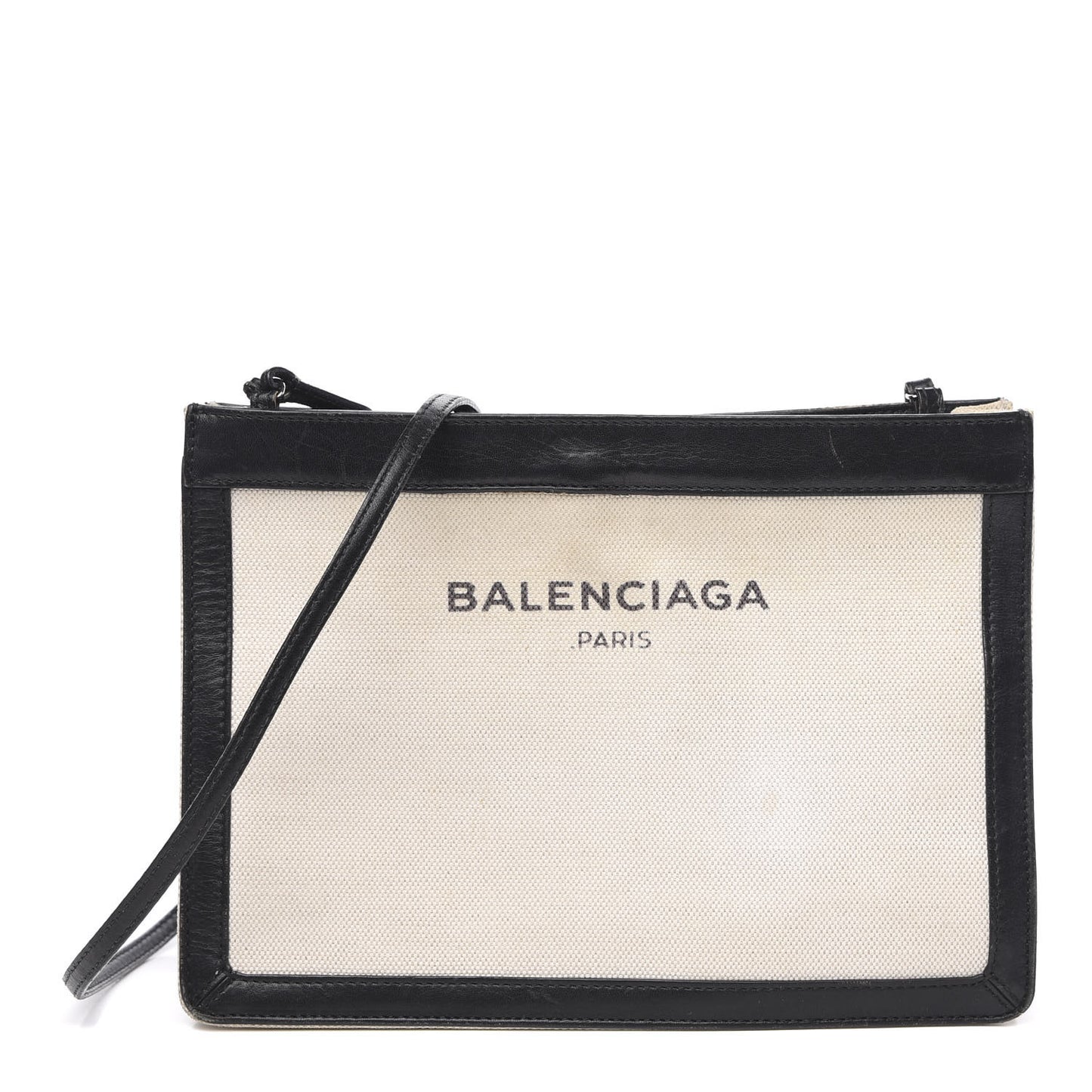 Cotton Canvas Pochette Crossbody Bag Black