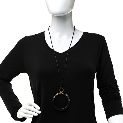 Hermes Swift Grand Loop Pendant Necklace Black 2 of 5