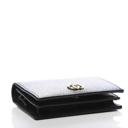Gucci Pebbled Calfskin GG Marmont Card Case Black 4 of 8