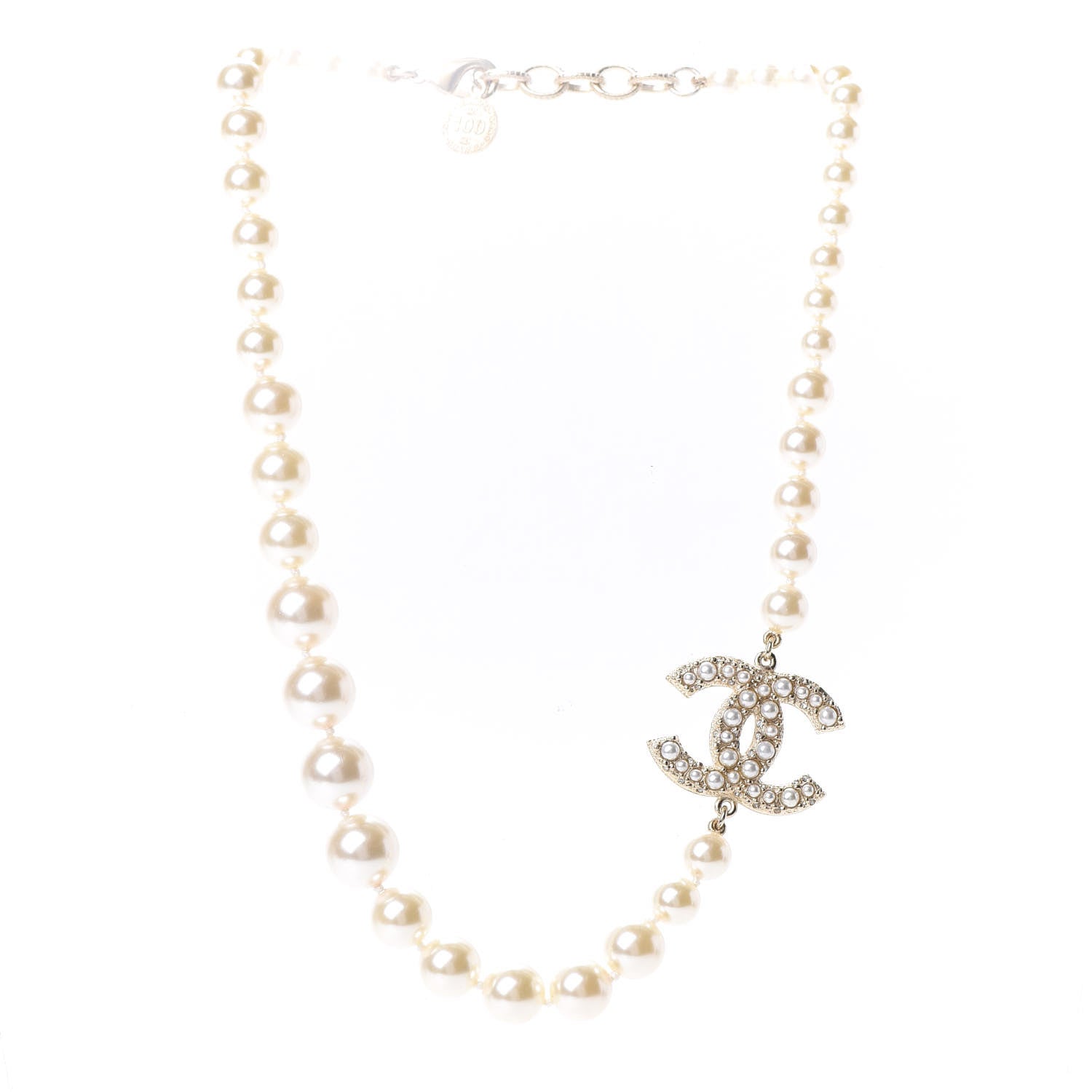 Chanel Graduated Pearl CC Short Necklace Gold 3 of 6