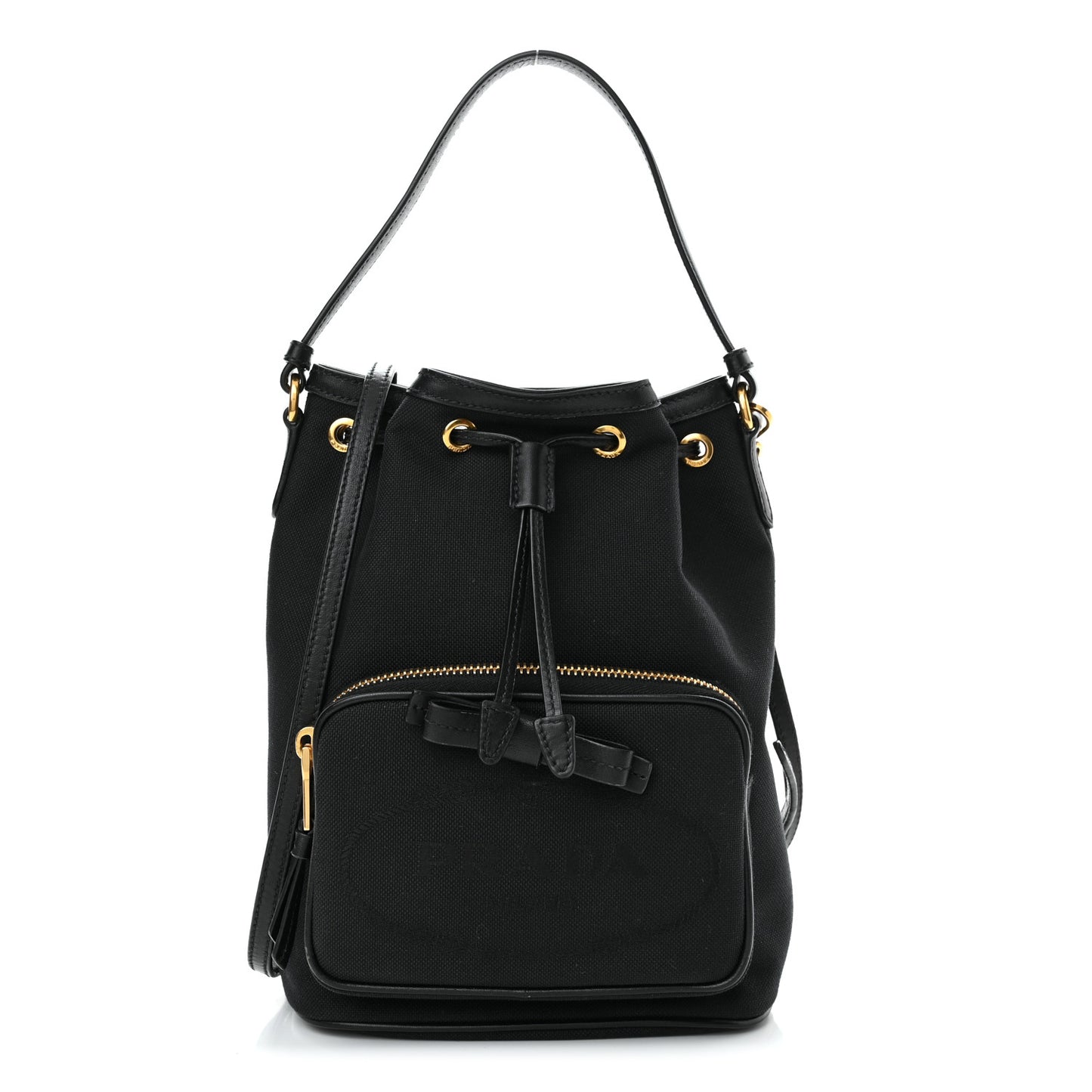 Jacquard Logo Mini Bucket Crossbody Bag Black
