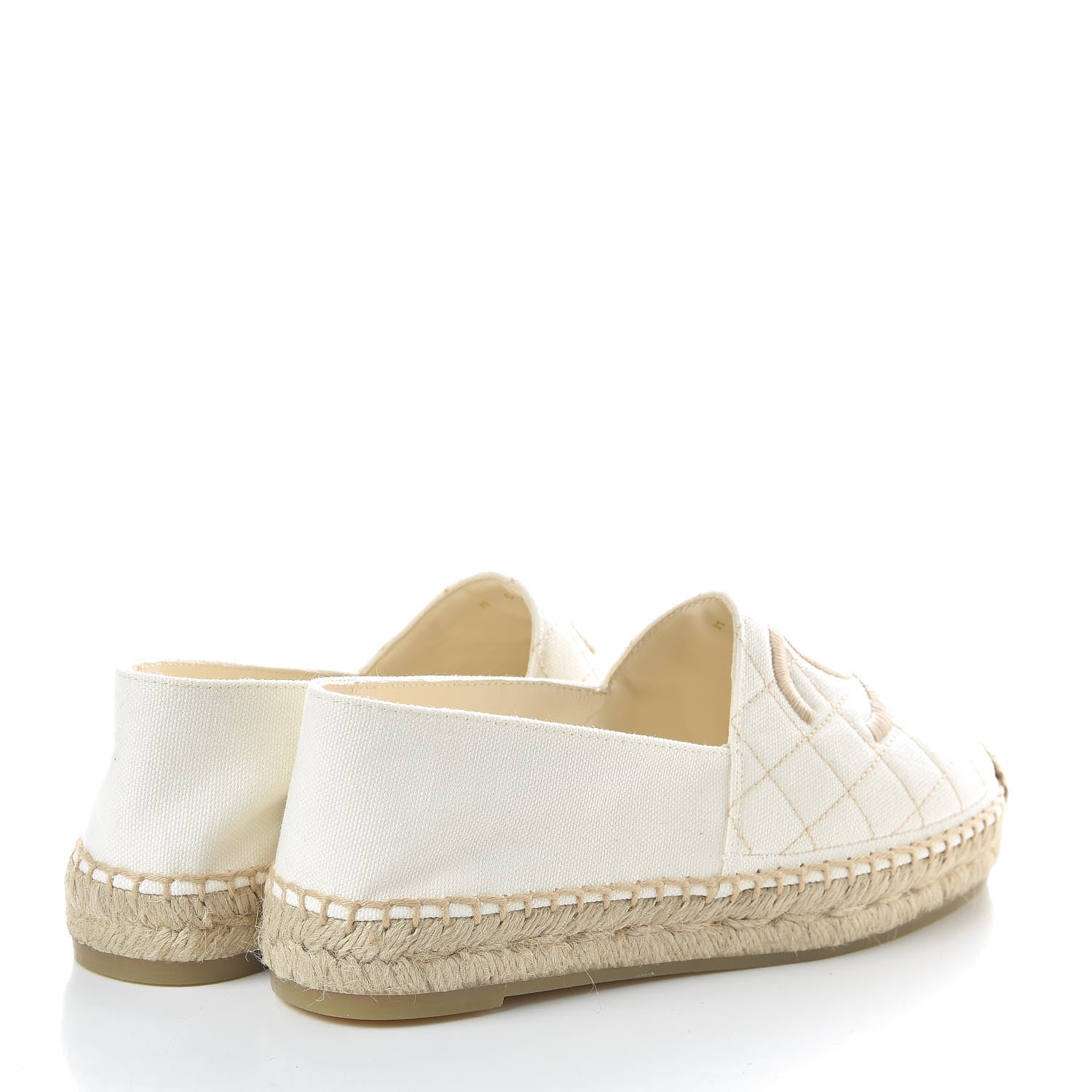 Chanel Fabric Biarritz CC Espadrilles 36 White Gold 4 of 8