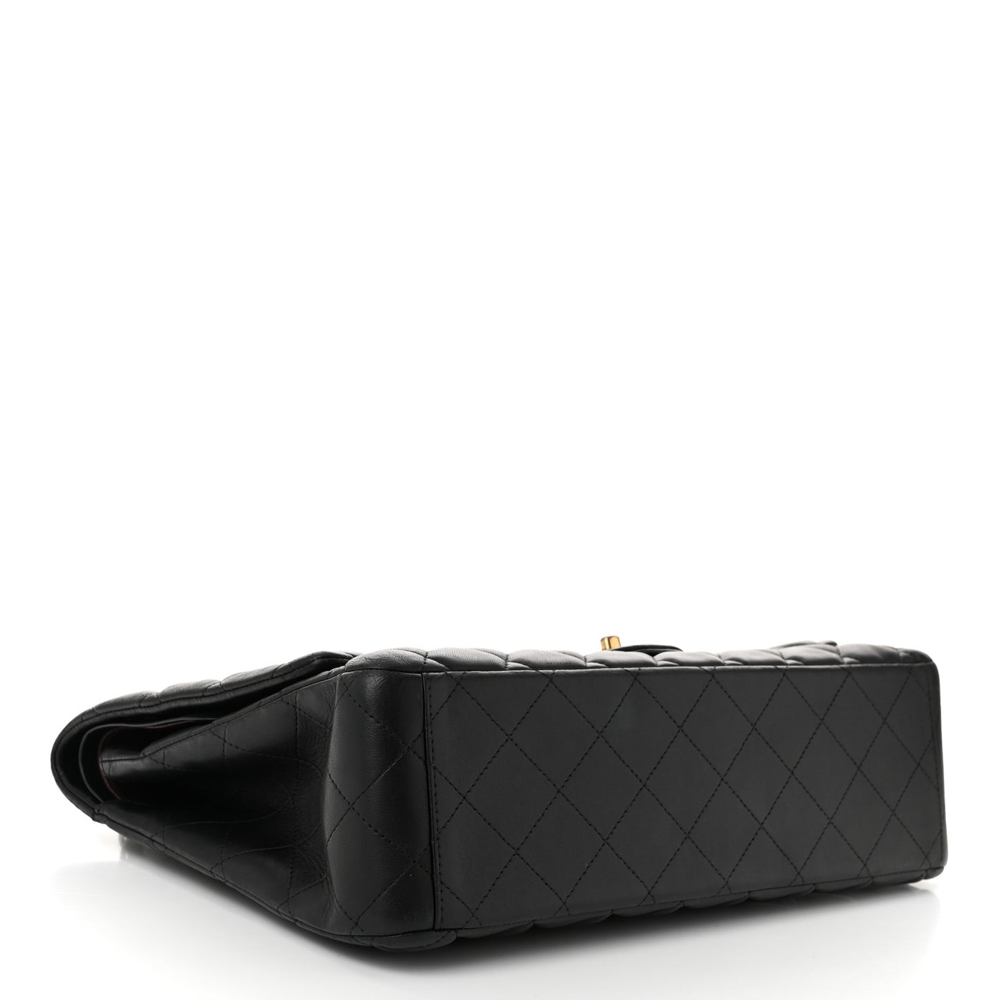Lambskin Quilted Maxi Double Flap Black
