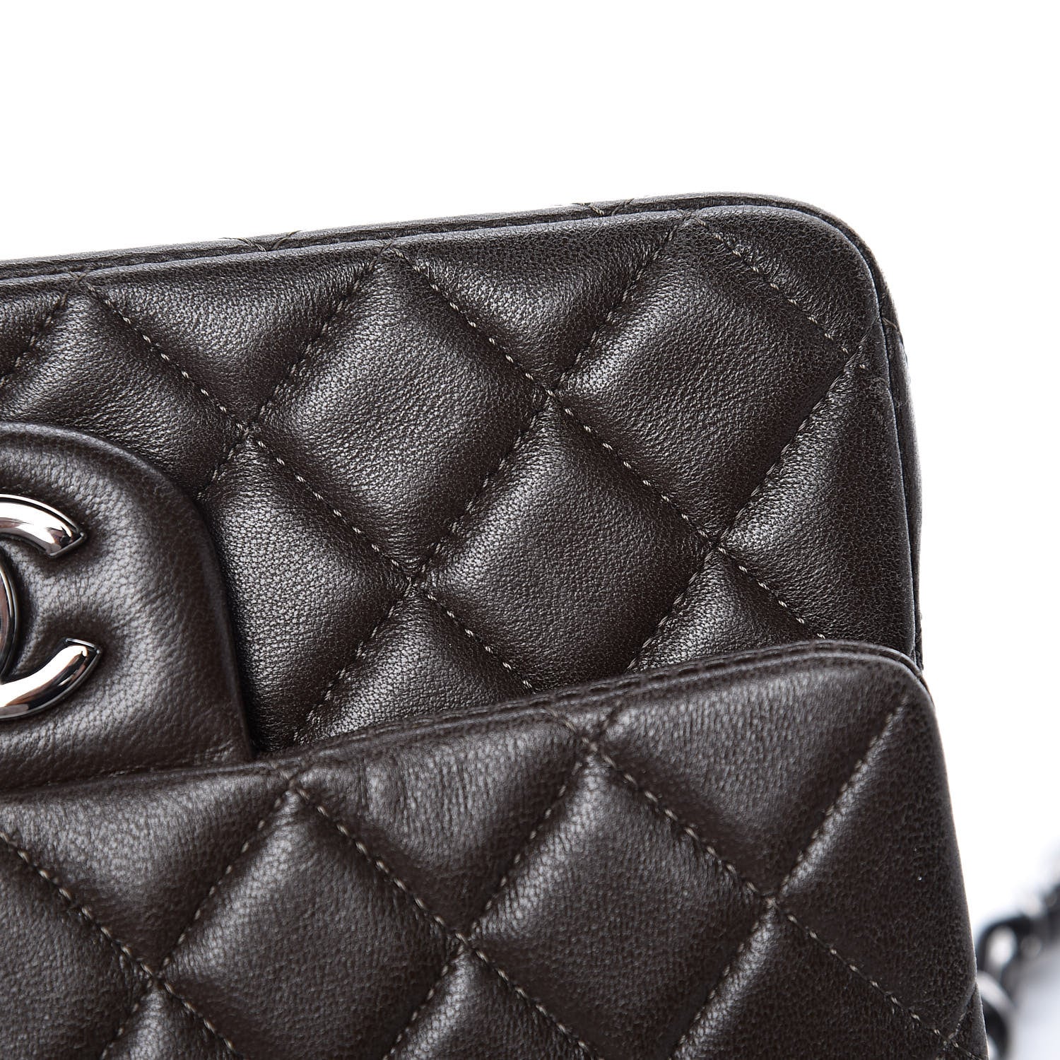 Chanel Lambskin Quilted Mini Rectangular Flap Dark Brown 8 of 17