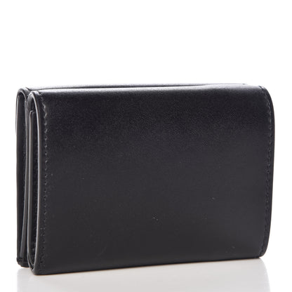 Fendi Vitello Liberty F is Fendi Bi-Color FF 1974 Embossed Micro Tri-Fold Envelope Wallet Maya Black 3 of 8