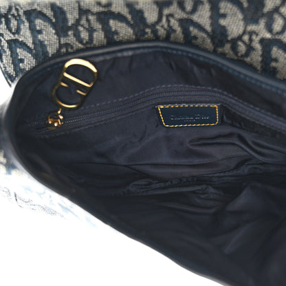 Christian Dior Monogram Double Saddle Bag Navy Blue 5 of 12