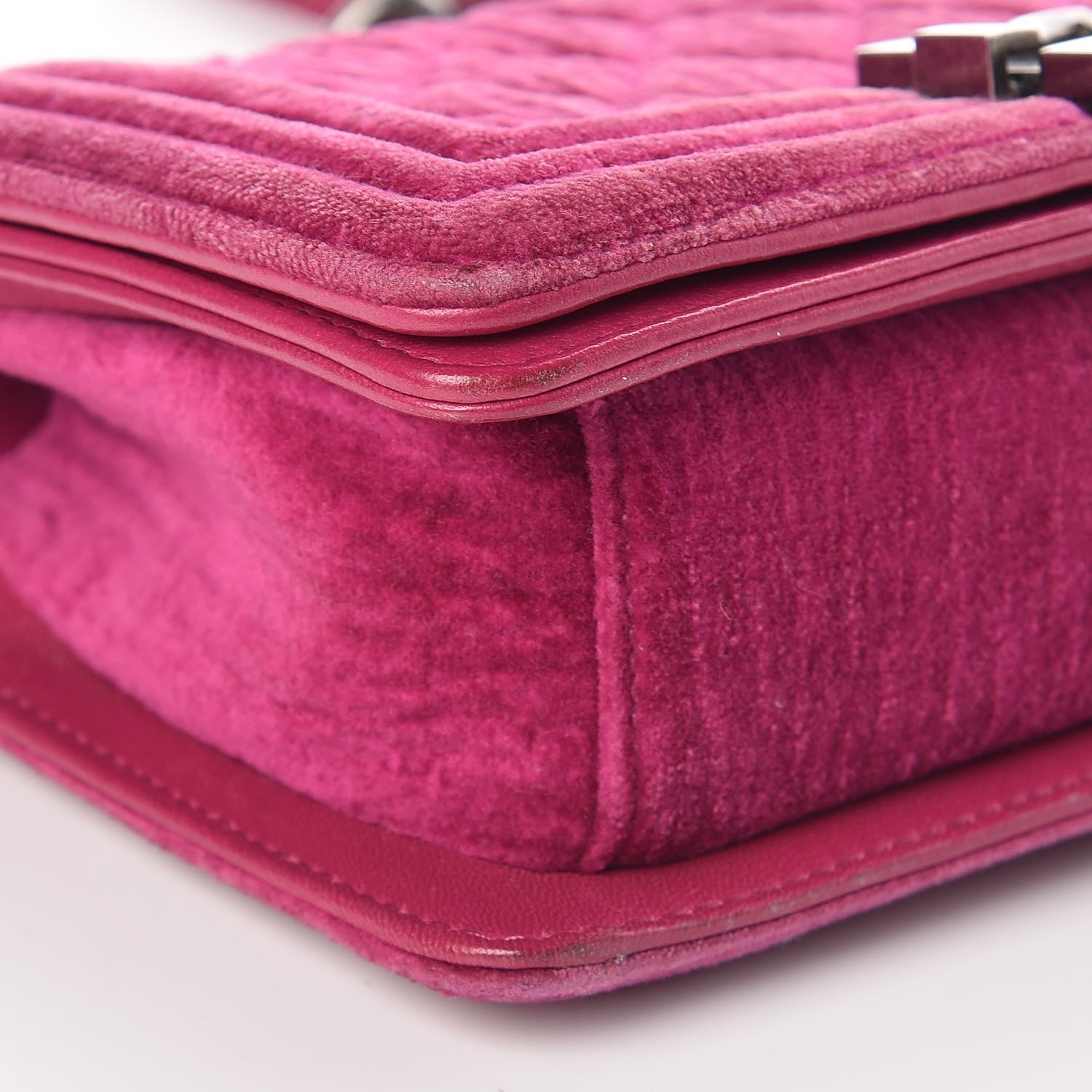 Chanel Velvet Quilted Small Boy Flap Fuchsia 9 of 11