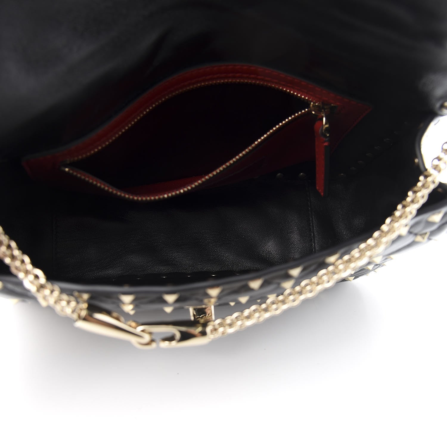 Valentino Garavani Lambskin Medium Rockstud Spike Shoulder Bag Black 5 of 10