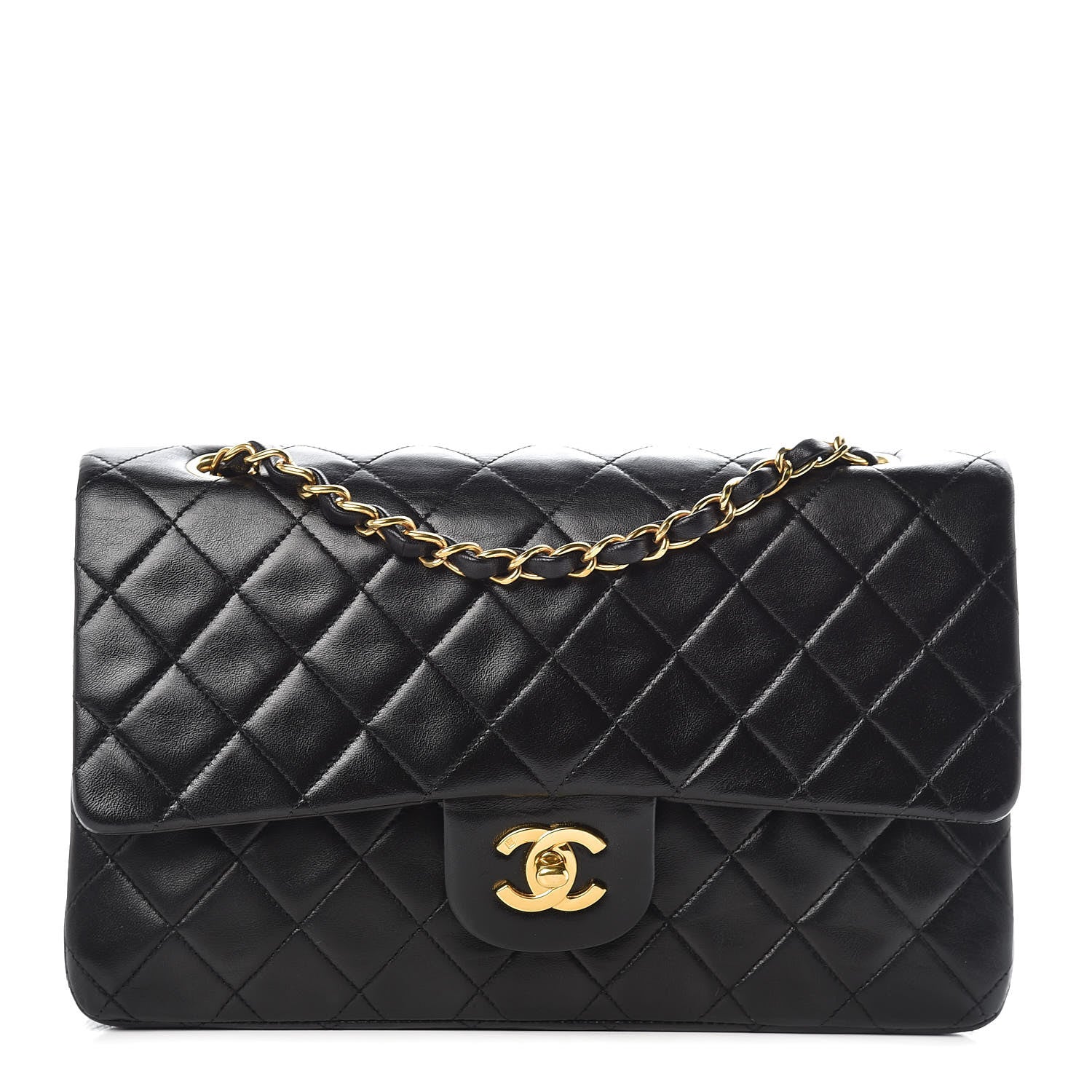 Chanel Lambskin Quilted Medium Double Flap Black 1 of 15