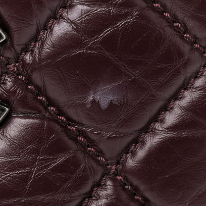 Chanel Aged Calfskin Quilted Tweed Portobello Tote Burgundy 10 of 10