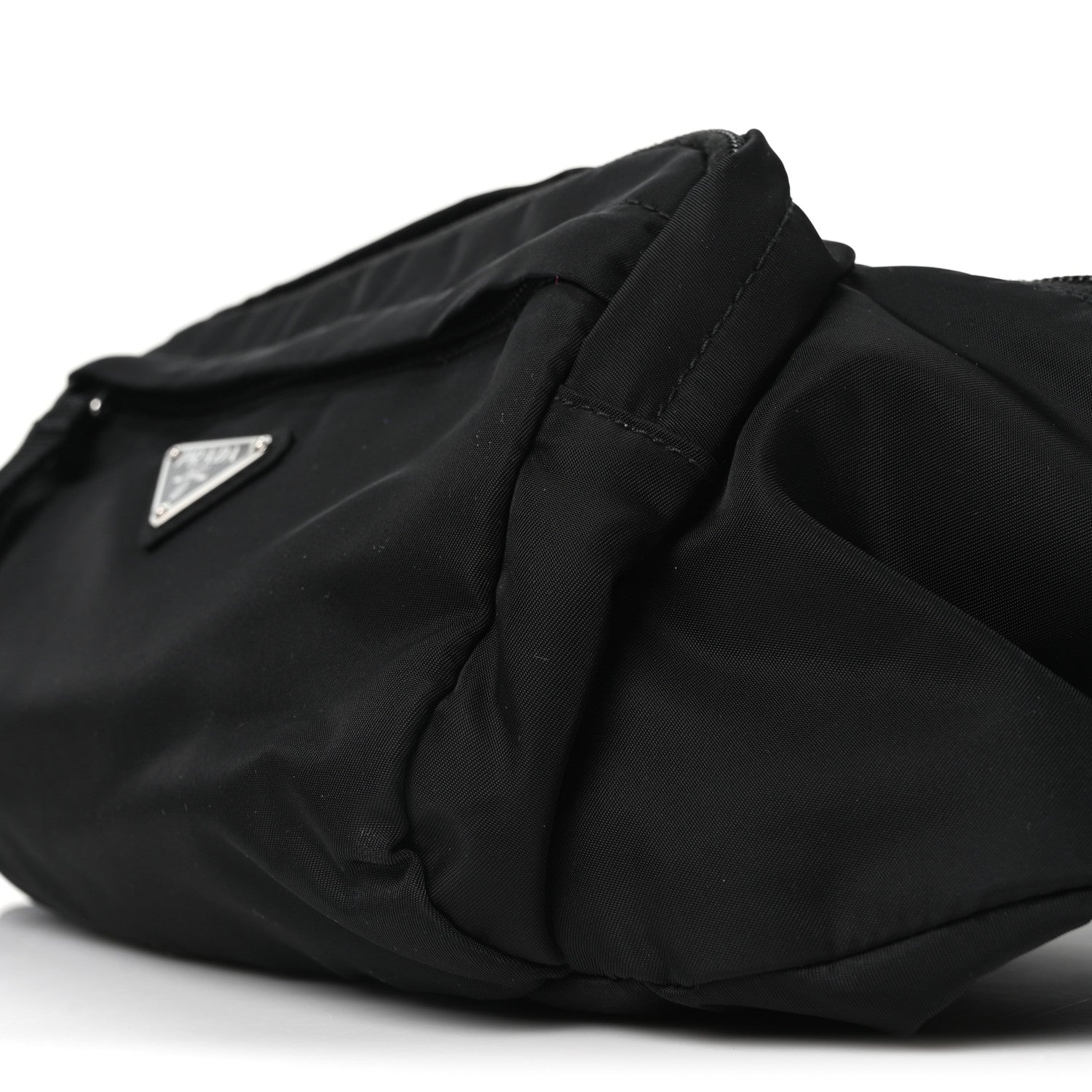 Prada Tessuto Nylon Double Pocket Belt Bag Black 10 of 10