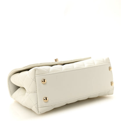 Chanel Caviar Quilted Mini Coco Handle Flap White 4 of 10