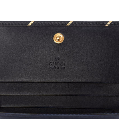 Gucci Calfskin Diagonal GG Card Case Black Gold 6 of 7