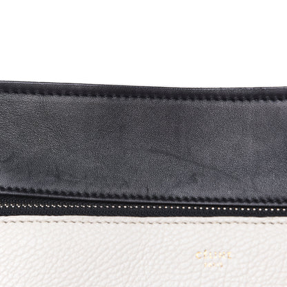 Celine Textured Calfskin Small Bi-Color Edge Shoulder Bag Black Cream 7 of 12