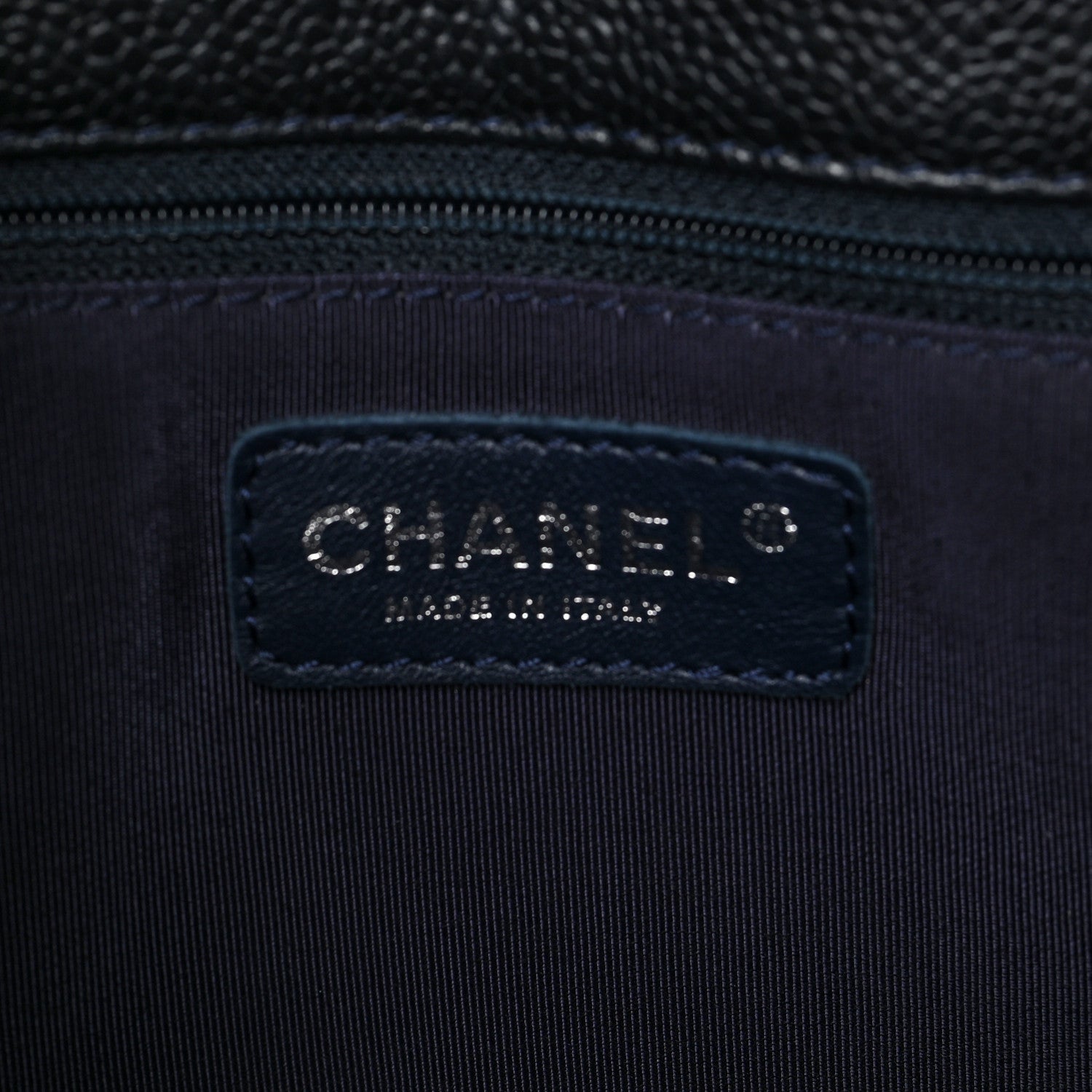 Chanel Caviar Quilted Grand Shopping Tote GST Dark Navy Blue 6 of 8