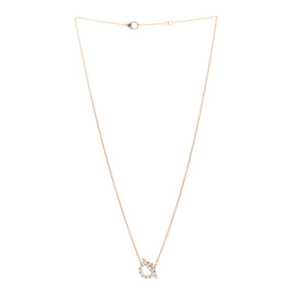 Hermes 18K Rose Gold Diamond Finesse Pendant Necklace 3 of 5
