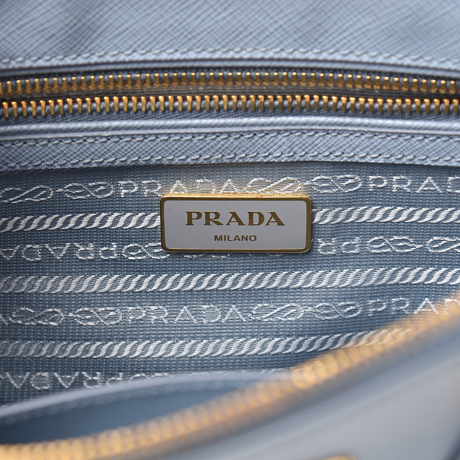 Prada Saffiano Galleria Mini Double Zip Tote Aviazione 8 of 14