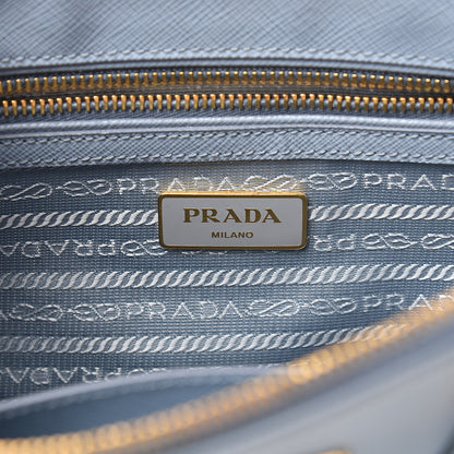 Prada Saffiano Galleria Mini Double Zip Tote Aviazione 8 of 14