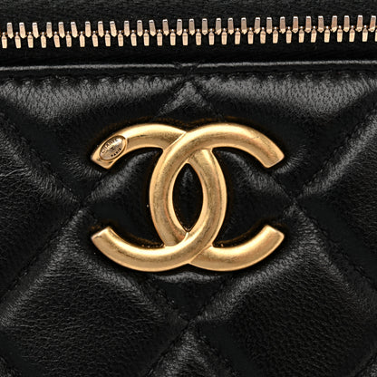 Chanel Lambskin Quilted Small CC Vanity Case Black 12 of 14