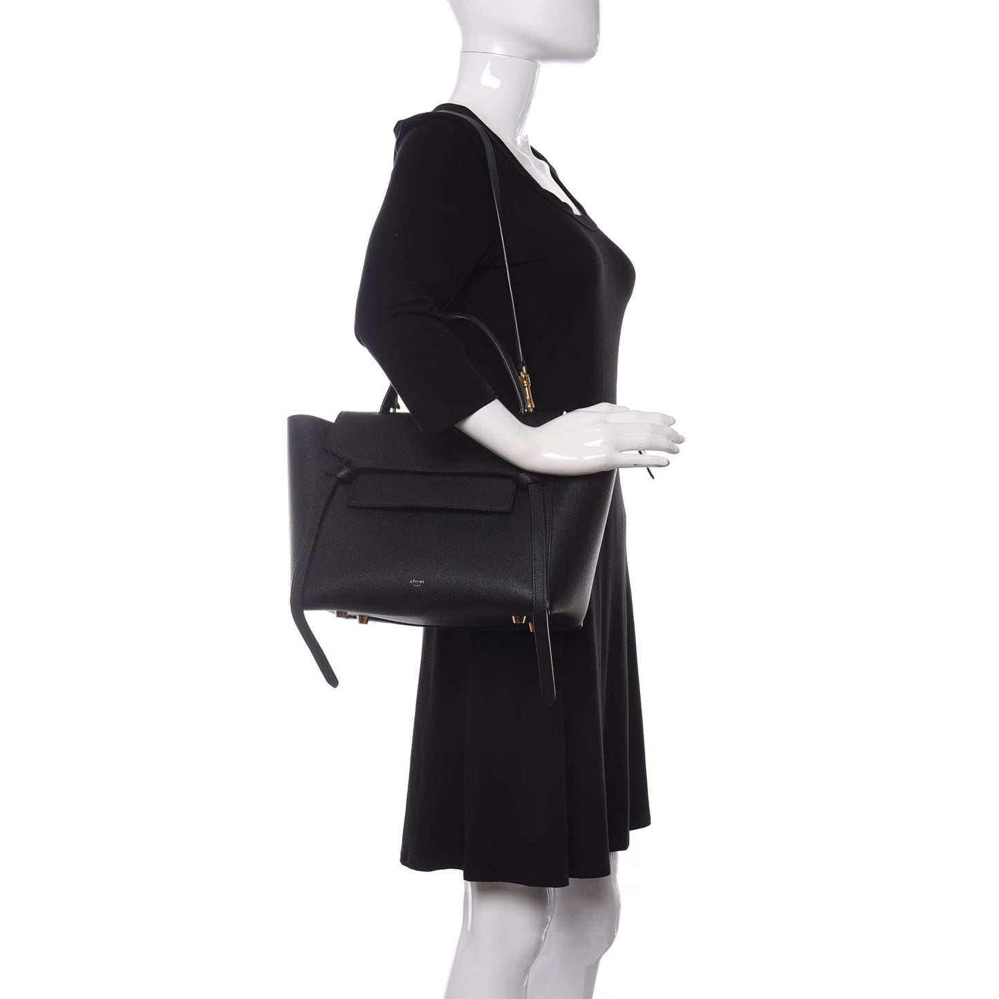 Grained Calfskin Mini Belt Bag Black