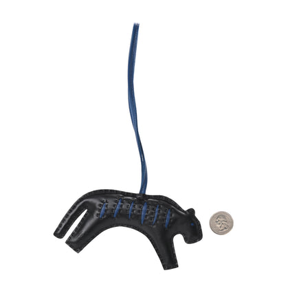 Hermes Milo Lambskin Rooroo Bag Charm Black Bleu de Malte 2 of 4