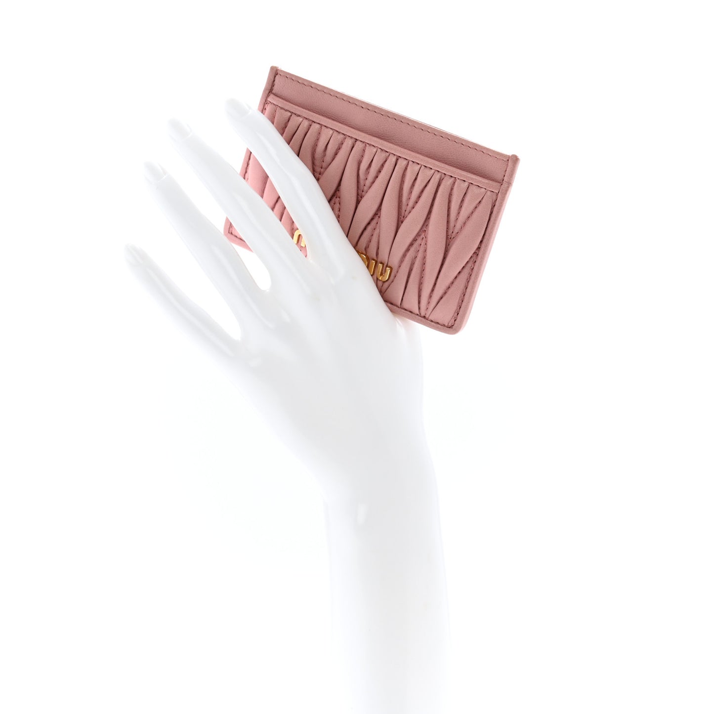 Nappa Matelasse Card Holder Rosa