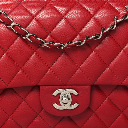 Chanel Caviar Quilted Medium Double Flap Dark Red 8 of 11