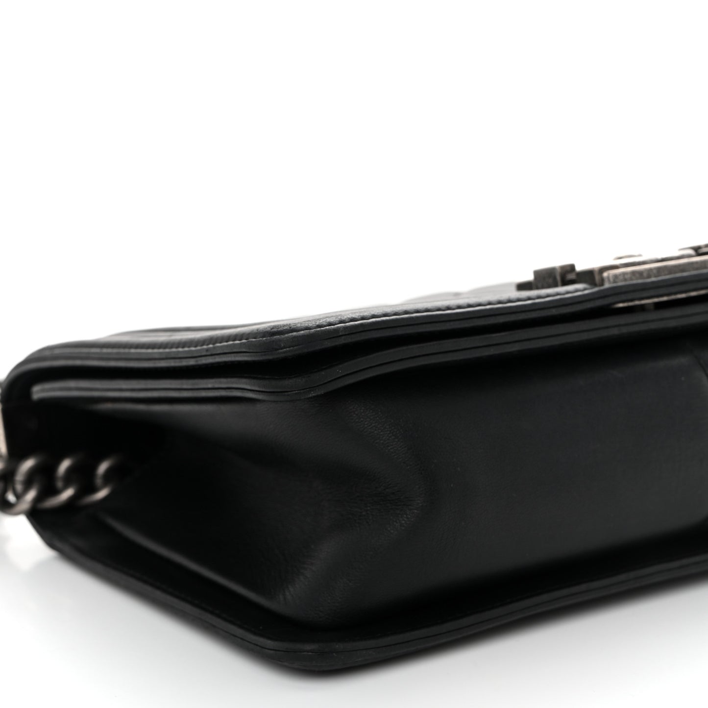 Lambskin Quilted Medium Boy Flap Black